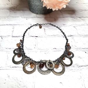 Premier Designs Bottega Mixed Metal Gunmetal Necklace with Beads